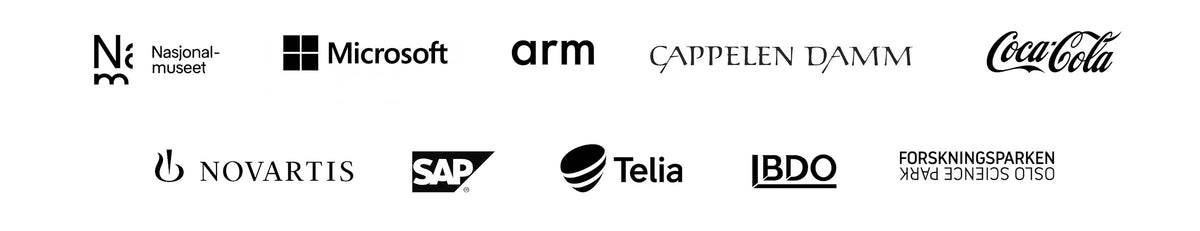 Logoer til utvalgte Herman Miller-kunder i Norge