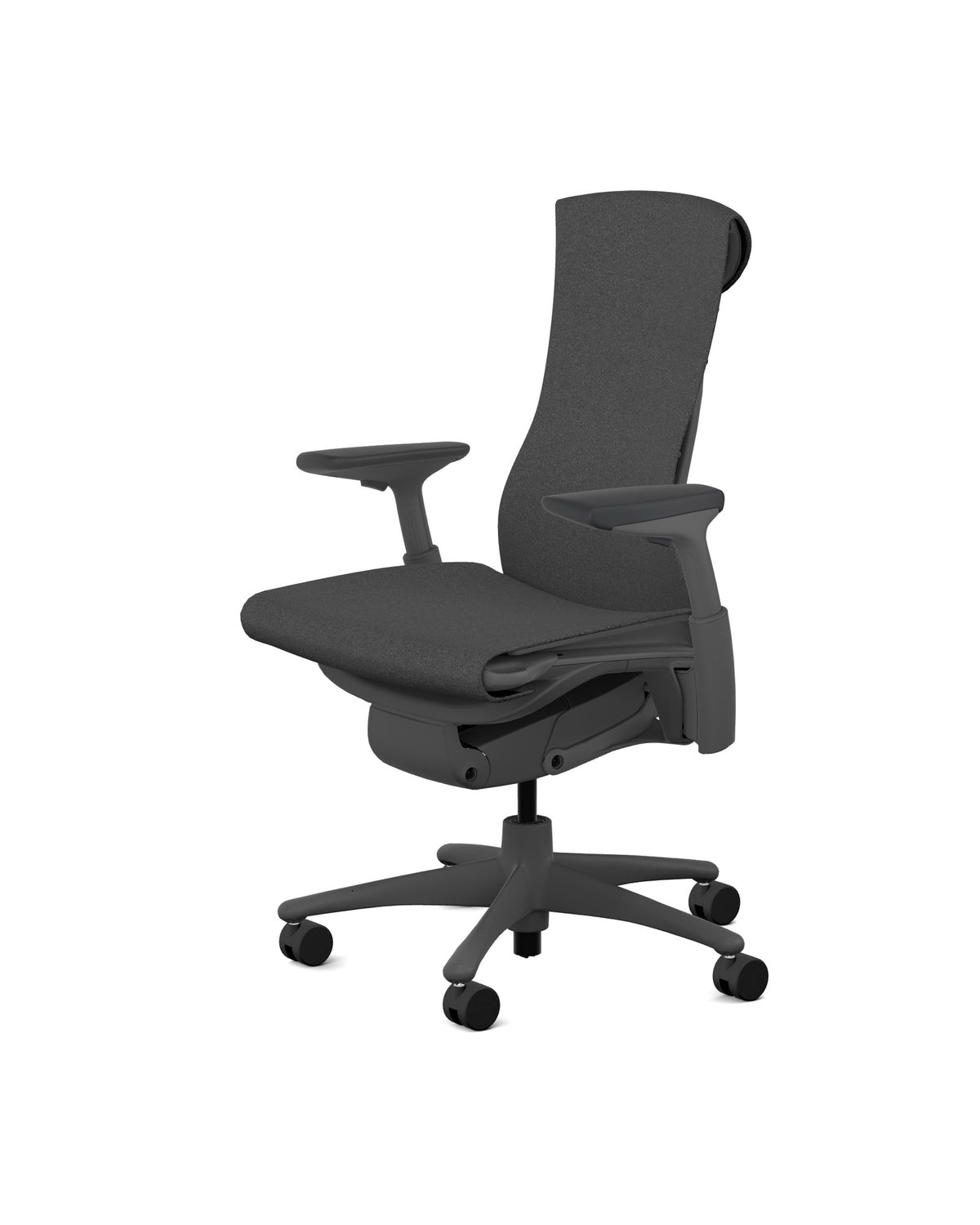 Embody i Sync Black med Graphite-ramme og Graphite-fotkryss, skrått forfra